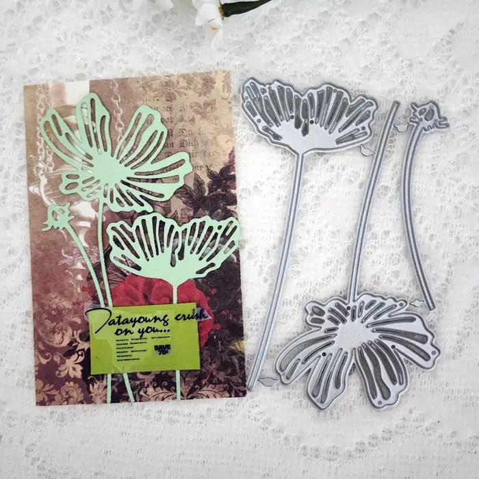 Papillon chiot chien Bouquet de fleurs nuage oiseaux matrices de découpe en métal pour bricolage Scrapbooking Album artisanat carte fabrication