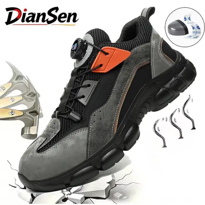 Chaussures de sécurité pour hommes, bottes de protection, baskets à embout d'acier, chaussures décontractées respirantes, chaussures de travail pour hommes pour chantier