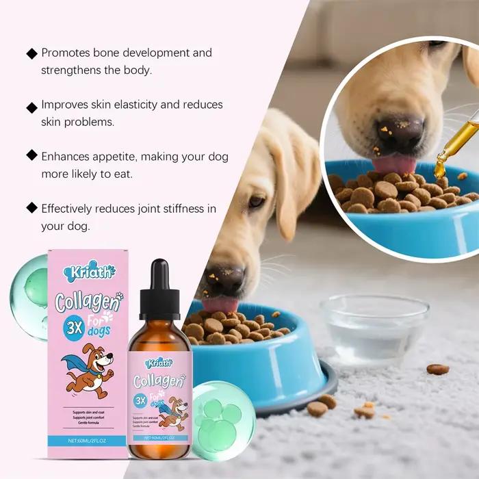 Gouttes de collagène pour chien pour la santé de la peau et du pelage