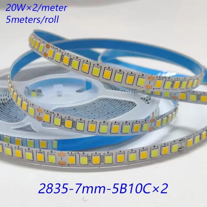 Bande LED double couleur 5 mètres, pour la réparation des lustres, ruban LED