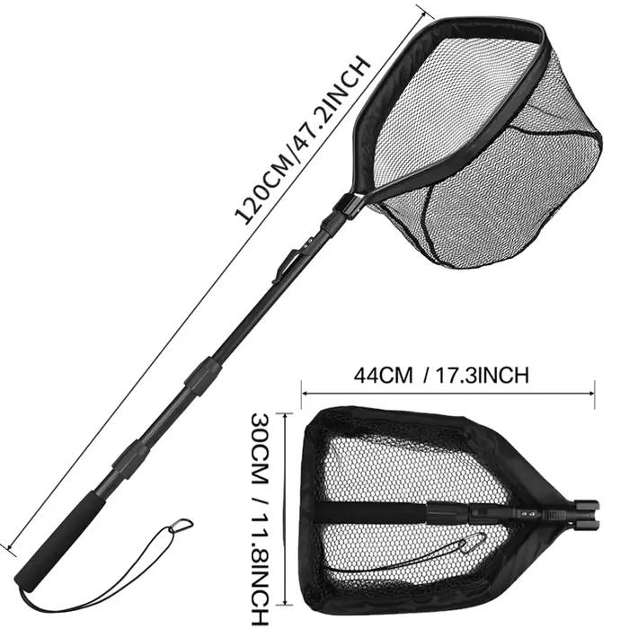 Filet d'atterrissage de pêche en alliage d'aluminium multifilament étendu jusqu'à 190cm pour pêcheurs débutants et experts toutes occasions