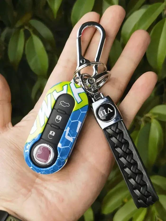 Xinyuexin 3 boutons télécommande voiture clé coque housse pour Fiat 500 Panda Punto Bravo Stilo Duca