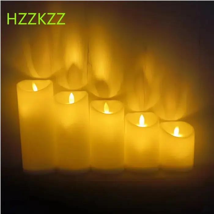HZZKZZ – bougie électrique LED pivotante, sans flamme, alimentée par batterie, pour décoration de ma