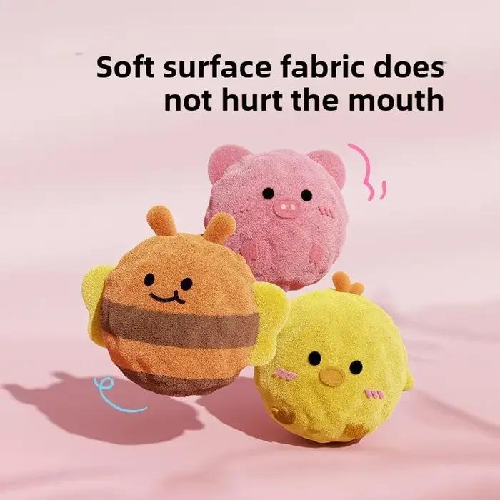 Jouet sonore en forme de dessin animé de chien pour le grincement et le nettoyage des dents
