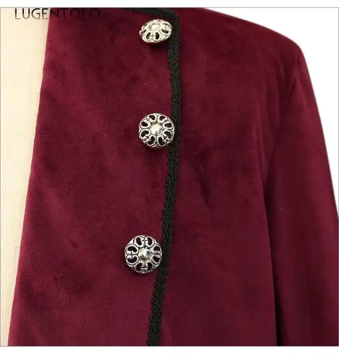 Veste de smoking vintage en polyester solide pour homme style steampunk et médiéval à col montant pour occasions spéciales et fêtes