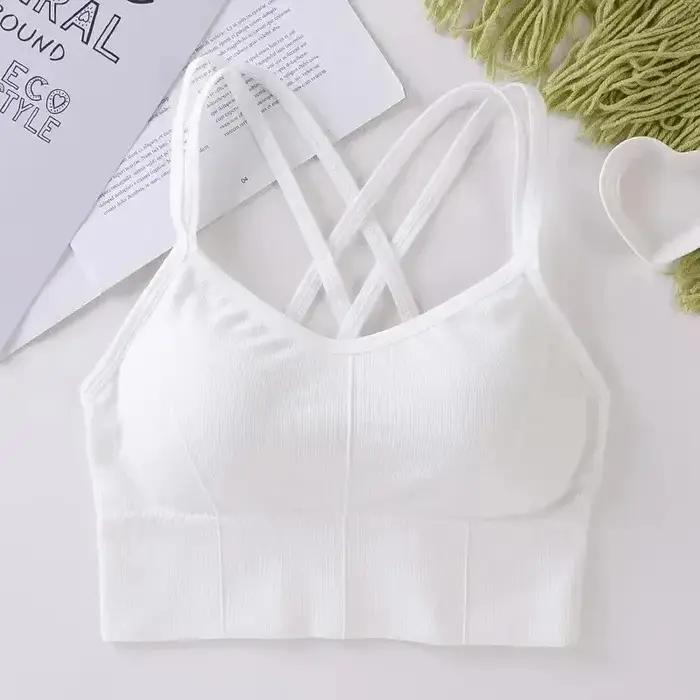Sexy haut pour femme dos sangle croisée débardeur push up course soutien-gorge de sport respirant do