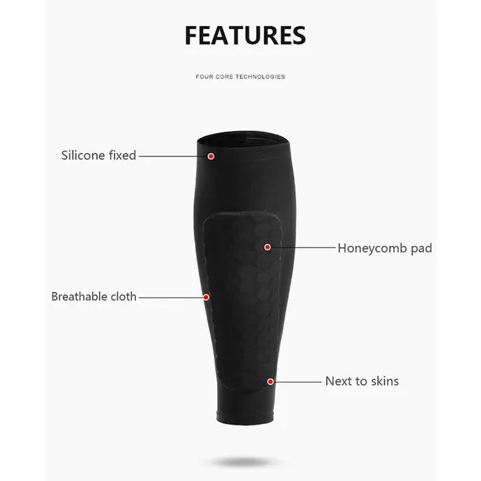 1 PC manchons de jambe protège-tibia antichoc nid d'abeille Nylon soutien chaussette protège-tibia é
