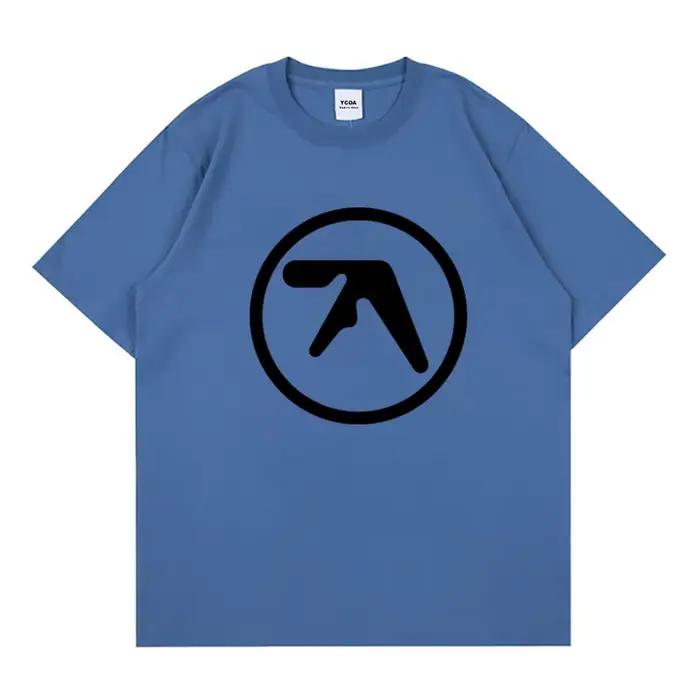 T-Shirt homme Aphex Twin chemise 100% coton imprimé surdimensionné Y2k t-shirts streetwear à manches