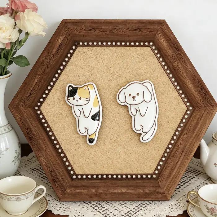 Moule à biscuits Silly Cat and Dog, emporte-pièce de dessin animé, moule à biscuits aimanté pour réfrigérateur, moule à biscuits en argile à presser