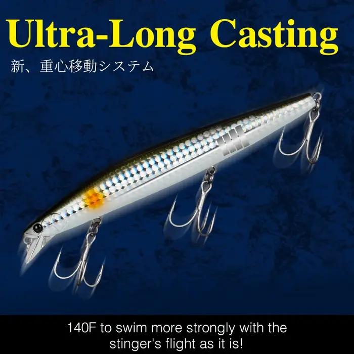 TSURINOYA 140F Ultra-long coulée flottant vairon STINGER 140mm 24g artificiel grand appât dur leurre