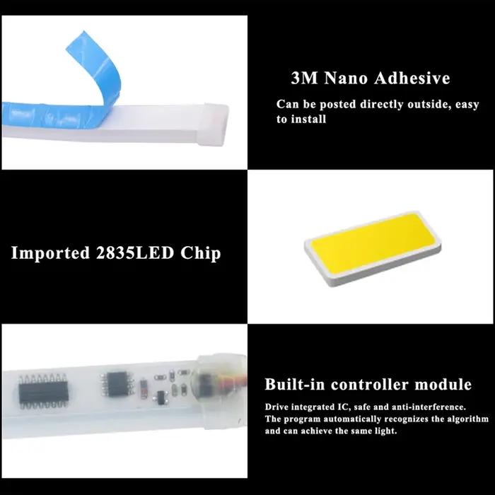 Bande DRL 12V pour feux de jour de voiture, bande Flexible et étanche, clignotant universel, lumière