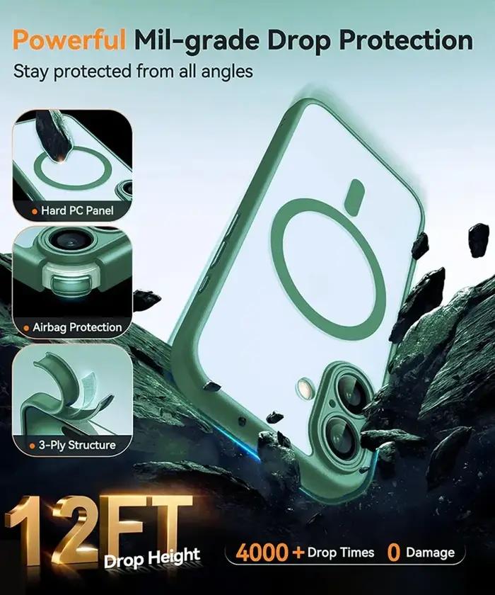 Coque Magsafe choc iPhone 16 à 13 - Protection antichoc avec charge magnétique et finition mate