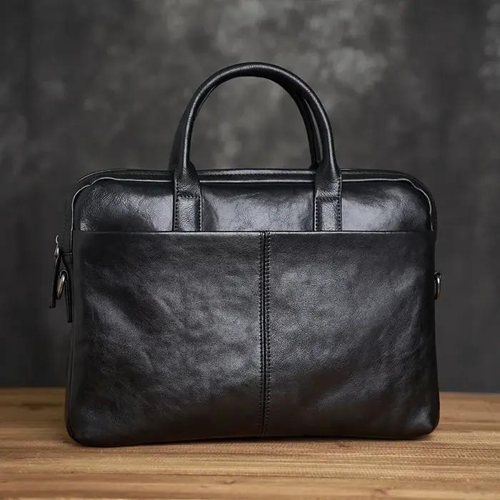 ZRCX porte-documents en cuir véritable hommes sac à main d'affaires mâle ordinateur portable sacs à bandoulière fourre-t