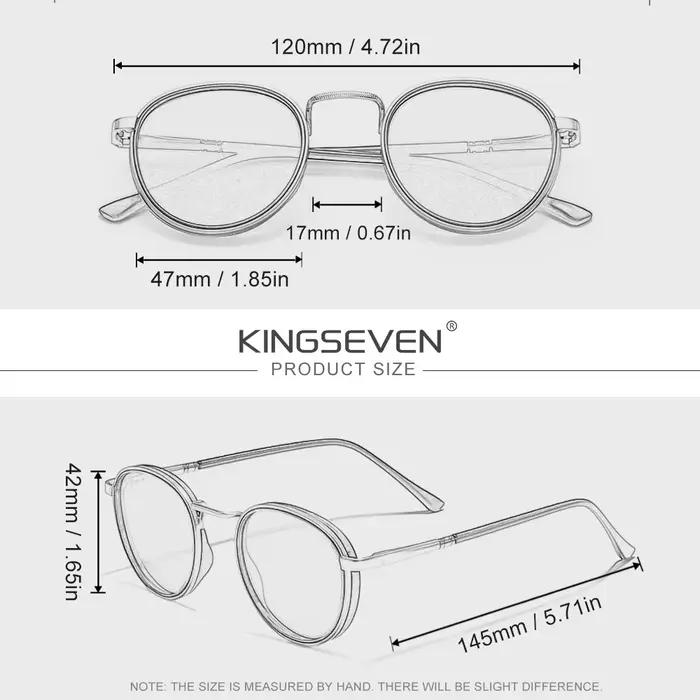 KINGSEVEN Original casual cadre rond lunettes de soleil mode hommes polarisées UV400 luxe rétro femm