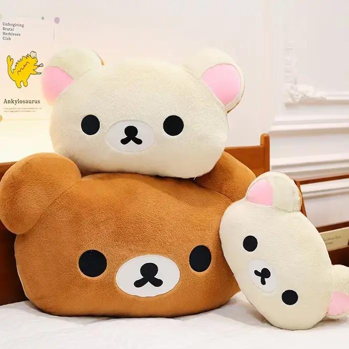 Mignon Rilakkuma Peluche chaud main oreiller dessin animé ours Peluche Peluche Peluche coussin doux