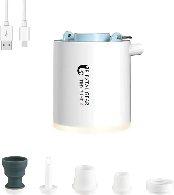 FLEXTAIL TINY PUMP X - Pompe à air de camping portable avec batterie de 1300 mAh rechargeable pour flotteurs de piscine