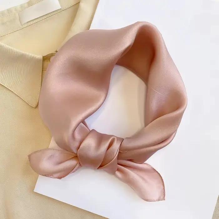 Écharpe 100% soie Bandana femmes foulards carrés foulard mûrier printemps mode luxe haute qualité ba