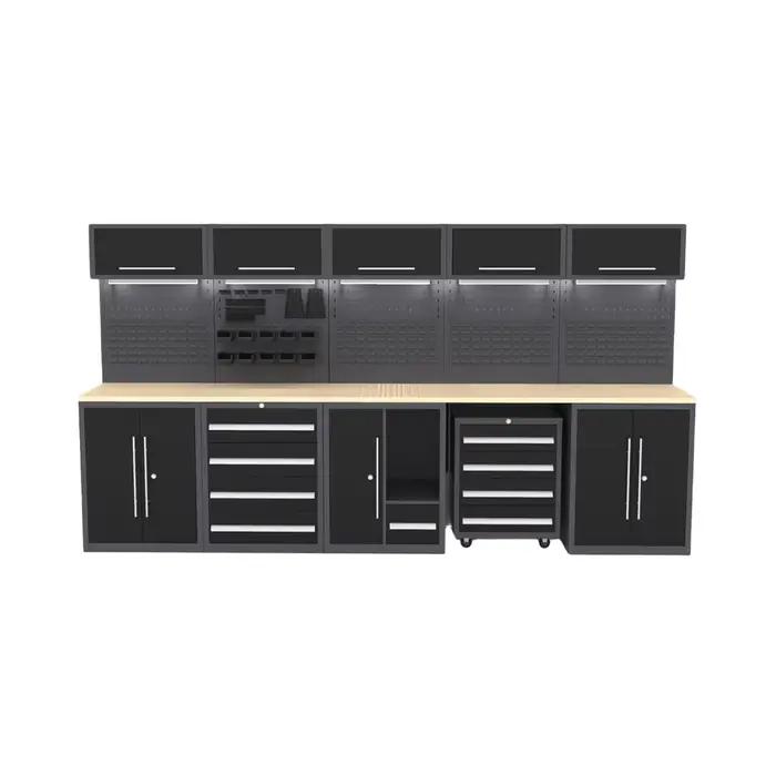 Combinaison d'armoire à outils d'atelier en acier de qualité supérieure, avec tiroir mural, Double p