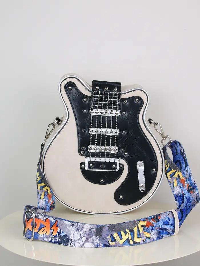 Personnalité créative Y2K fille chaude américaine rétro guitare forme sac basse