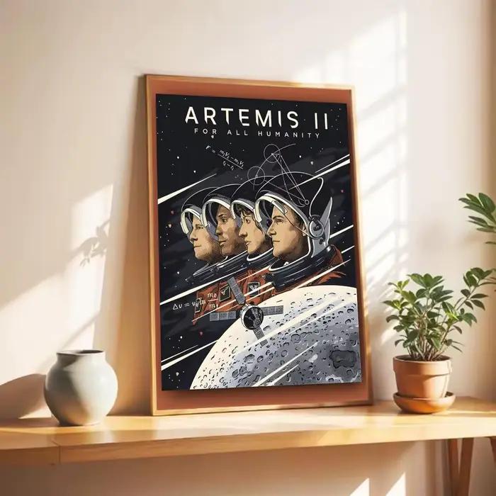 Affiche d'exploration aérospatiale A-Artemis II, impression d'art mural, affiche décorative, décoration murale, décoration de la maison, cadeau non encadré