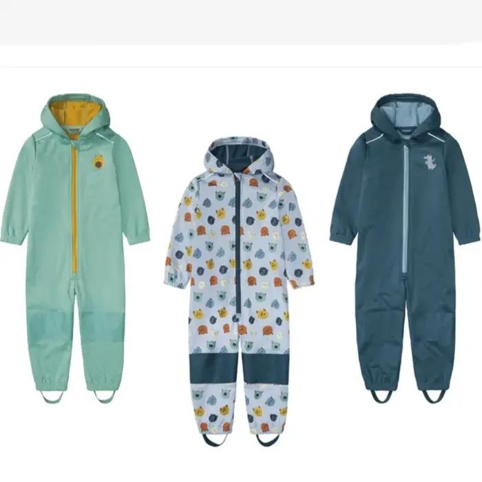 Combinaison softshell pour enfants au printemps et en automne, avec velours ajouté, propriétés imper