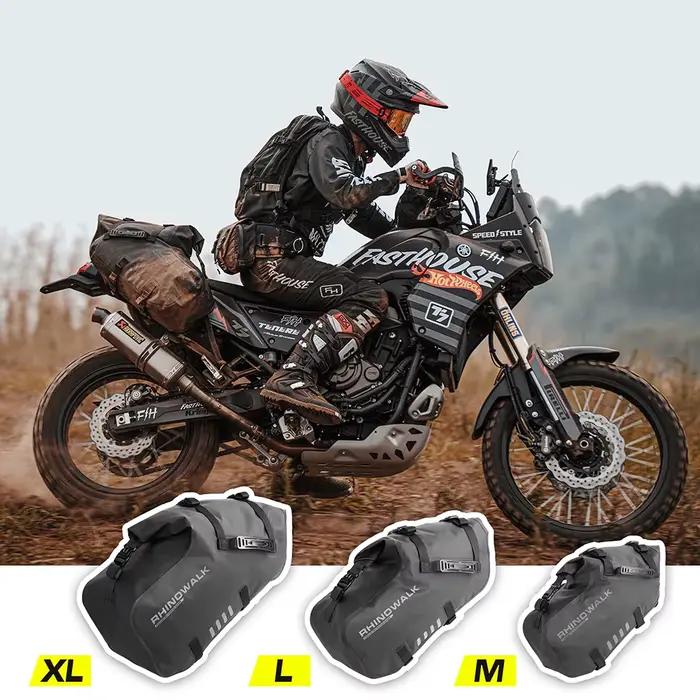 Rhinowalk sac de moto 100% étanche 18L/28L/48L grande capacité 2 pièces ajustement universel moto sa