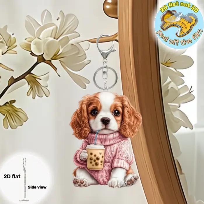 Porte-clés pendentif Cavalier King Charles épagneul