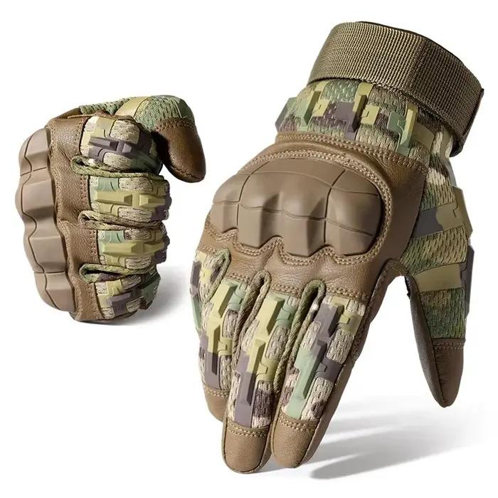 Gants tactiques en cuir PU compatibles écrans tactiles pour vélo, randonnée et chasse - respirants