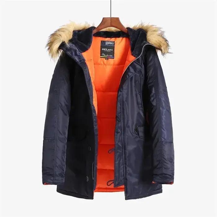 Grand Parka Homme Imperméable Épais à Capuche Taille Large pour Hommes Occasions Décontractées Automne Hiver
