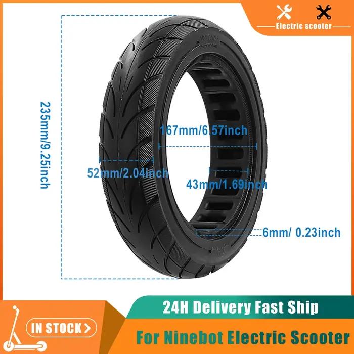 Pneu solide en caoutchouc de 10 pouces, 10x2.125, pour Scooter électrique Ninebot Segway F20 F25 F30