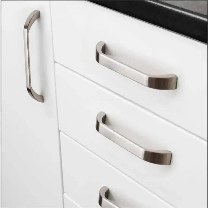 MELPulls Foy-Commode en acier dégradbrossé argenté, armoire de cuisine