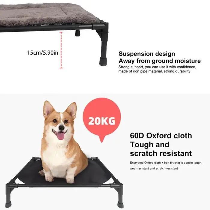 Lit surélevé pour animaux de compagnie tente d'ombrage sac de transport respirant camping extérieur confortable ombrage et protection pour chiens et chats occasions spéciales