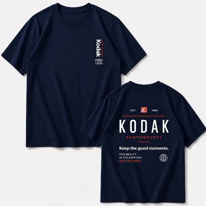 T-shirt d'été en coton style coréen Kodak 2026 pour homme décontracté et respirant t-shirt à manches courtes pour femme occasions spéciales