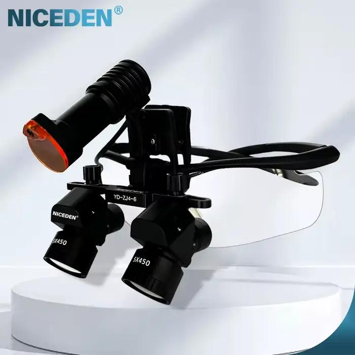 Loupes dentaires binoculaires 5x avec éclairage LED 5W, loupe binoculaire de laboratoire médical, équipement chirurgical dentaire