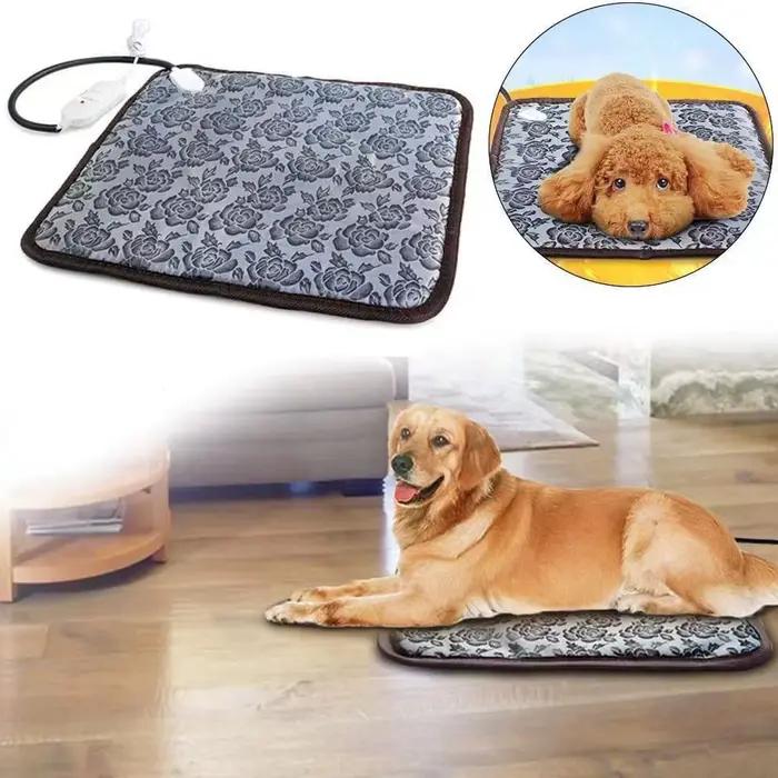 Tapis chauffant pour animaux de compagnie coussin chauffant à température réglable confortable et étanche pour chiens occasions spéciales cadeau pour animaux de compagnie