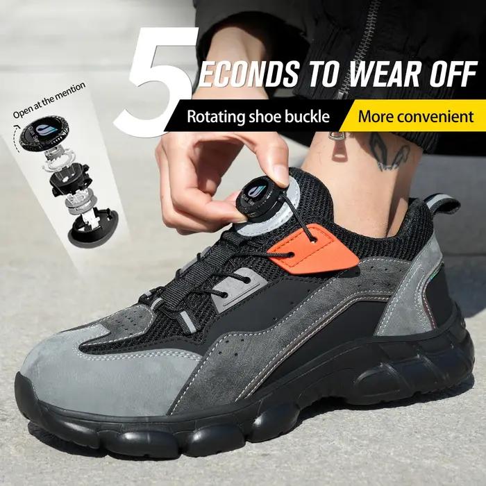 Chaussures de sécurité pour hommes, bottes de protection, baskets à embout d'acier, chaussures décontractées respirantes, chaussures de travail pour hommes pour chantier
