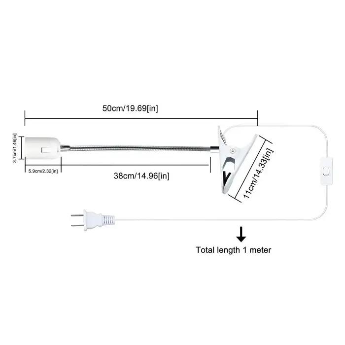 Support de lampe de bureau Flexible à 360 degrés, prise ue US, prise de Base de lumière E27, câble à