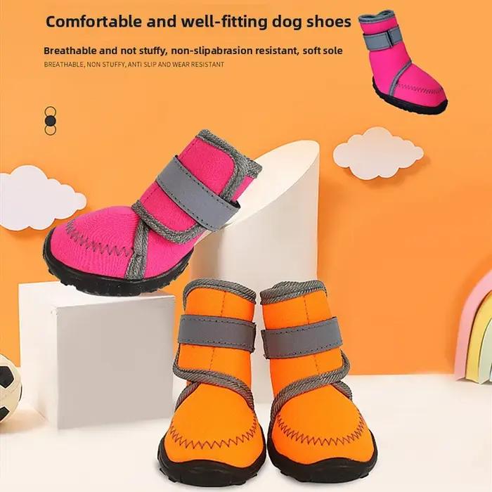 Chaussures de printemps pour chiens de taille moyenne et grande tissu en coton caoutchouc anti-chute élégantes pour promenades en famille et sorties urbaines