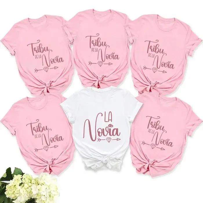 Filles espagnoles Bachelorette poule fête T-Shirt équipe mariée équipe hauts femmes unique adieu T-S