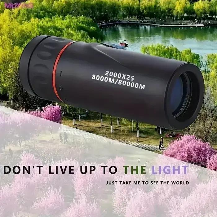 Lunette téléscope mini portable 2000x25 HD avec support téléphone camping chasse birdwatching