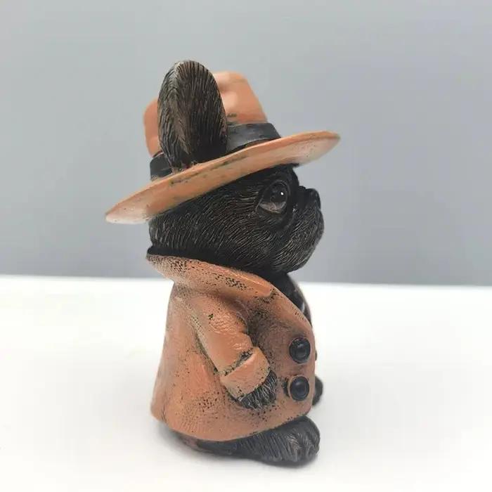 Figurine en résine de bouledogue français faite à la main
