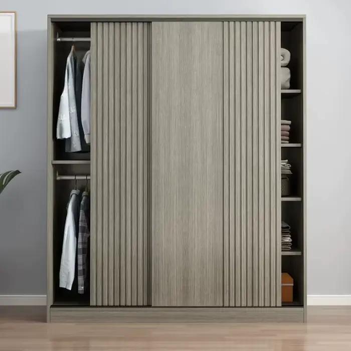 Armoire de chambre à coucher avec système de rangement coulissant, idéale pour l'organisation des vêtements, en promotion, mobilier de maison