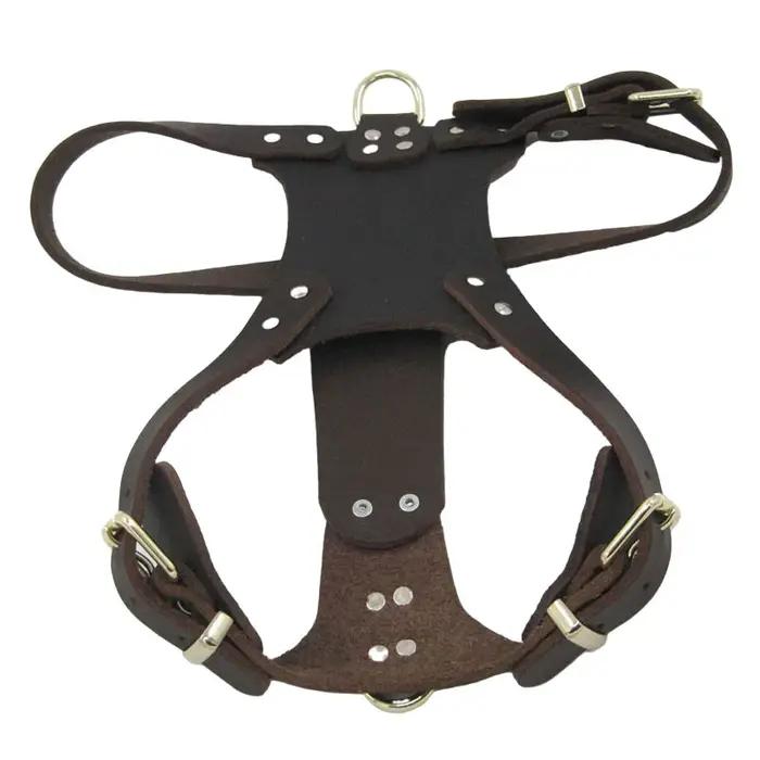 Harnais pour chien en cuir véritable, harnais en cuir véritable pour chien, harnais pour chien de gr