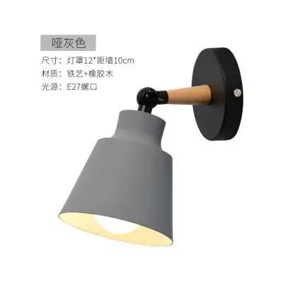 Nordique en bois massif chambre applique moderne minimaliste Macaron mur LED lampe créative salon couloir chevet appliqu