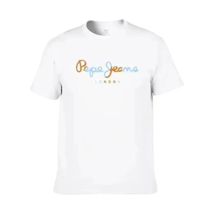T-shirt col rond homme dégradé vibrant lettre imprimée manches courtes tissu doux haut quotidien décontracté pour homme polyvalent élégant