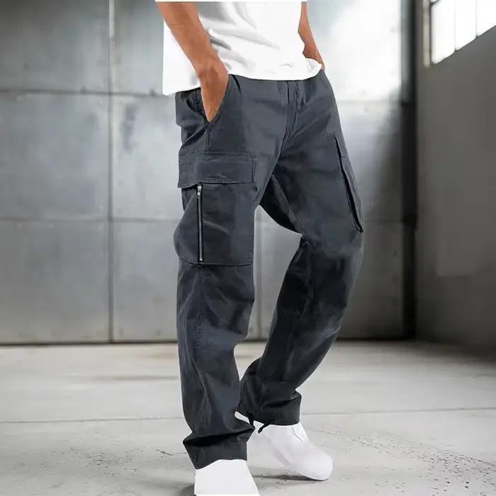 Pantalon cargo en polyester tissé pour homme