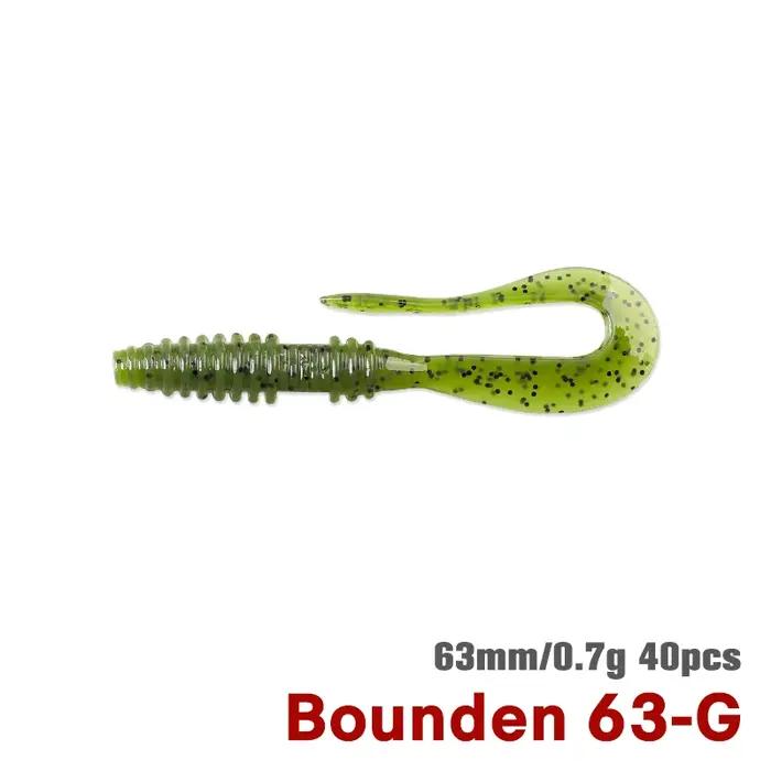 TSURINOYA leurre de pêche Grub 63mm 0.7g 40 pièces jeu léger Ajing appât souple artificiel BOUNDEN bar ajouter des creve