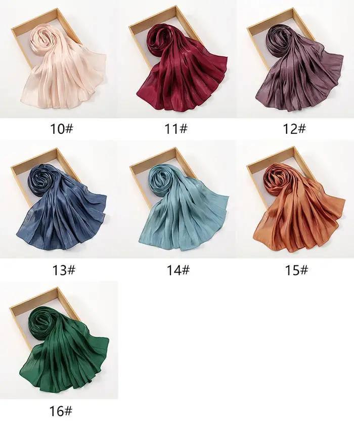 Nouveau Premium Shimmer soie Hijab écharpe femmes luxe Medine soie voile musulman femmes Hijab brill
