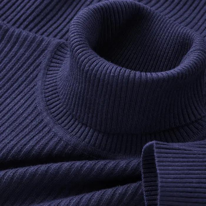 Pull à manches longues et col roulé pour homme