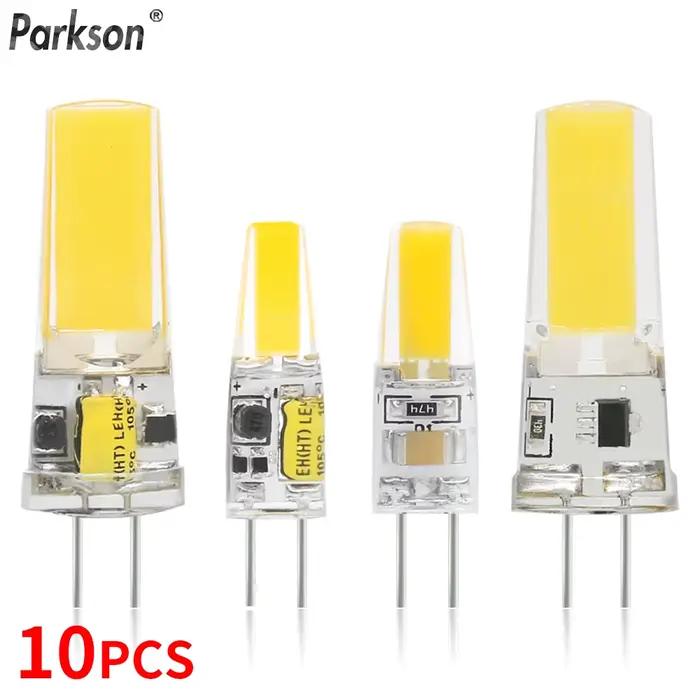 10 pcs/lot COB LED G4 AC DC 12 V 220 V 3 W 6 W ampoule variable Mini lampe à LED projecteur lustre é